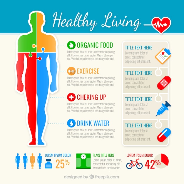 Free vector healthy living infographic