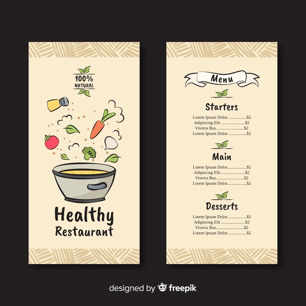 healthy menu template