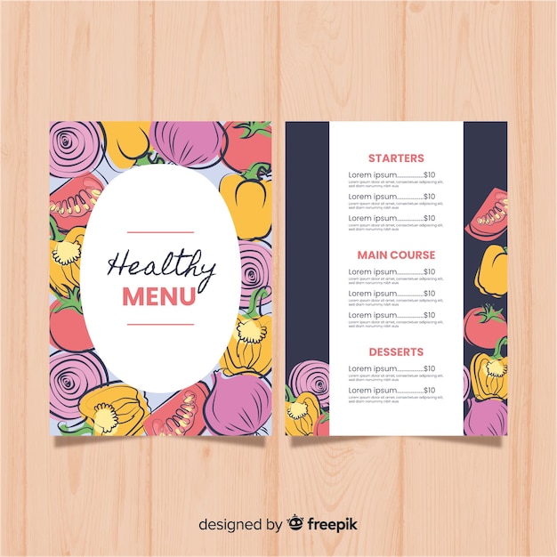 Free vector healthy menu template