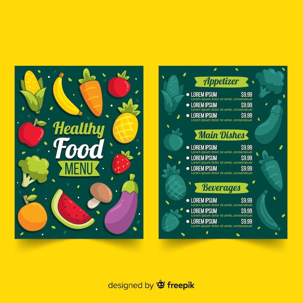 Healthy menu template