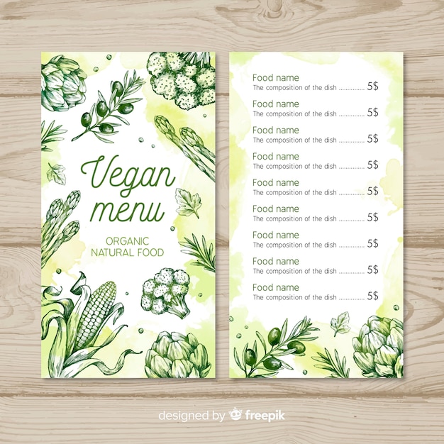 Free vector healthy menu template