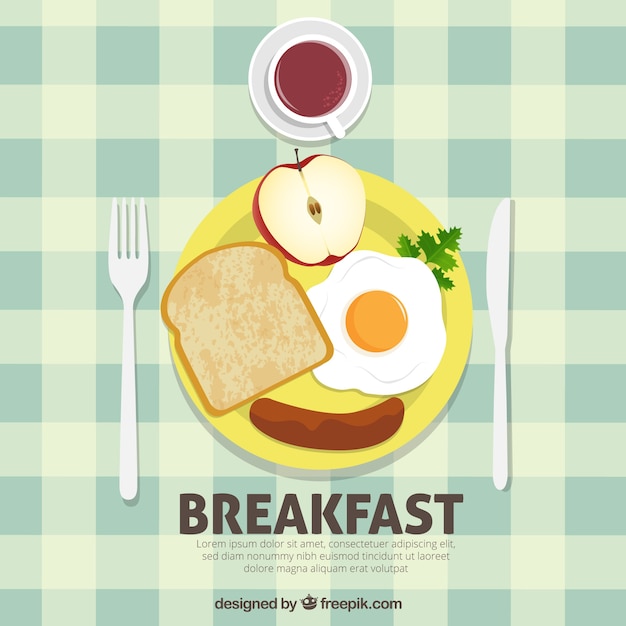 Free vector healthy and nutritious breakfast background