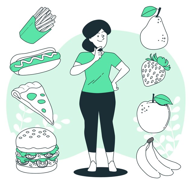 Healthy options concept illustration