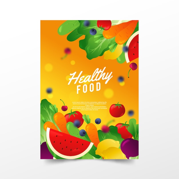 Free vector healthy organic food flyer template