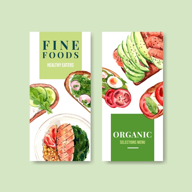 Healthy and organic food label template design