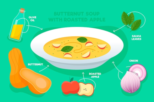 Free vector healthy recipe illustration concept