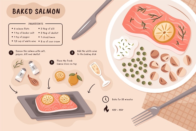 Free vector healthy recipe illustration concept