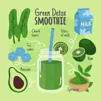 Free vector healthy recipe for smoothie