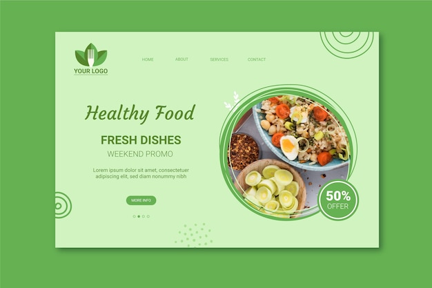 Healthy restaurant landing page