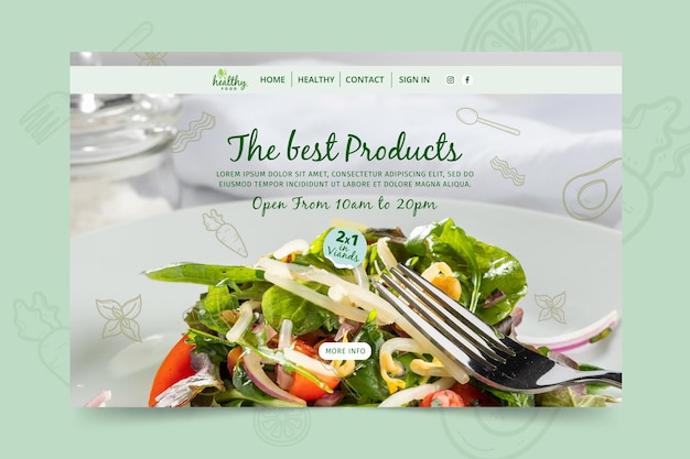 Healthy restaurant landing page