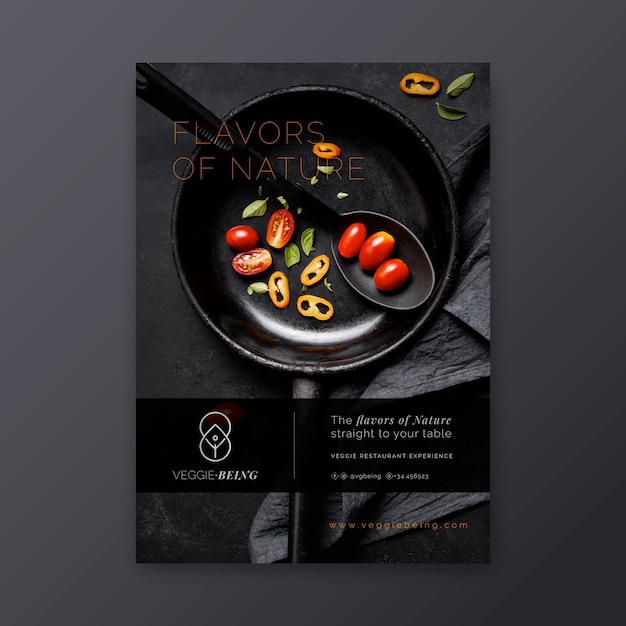 Healthy restaurant vertical poster template