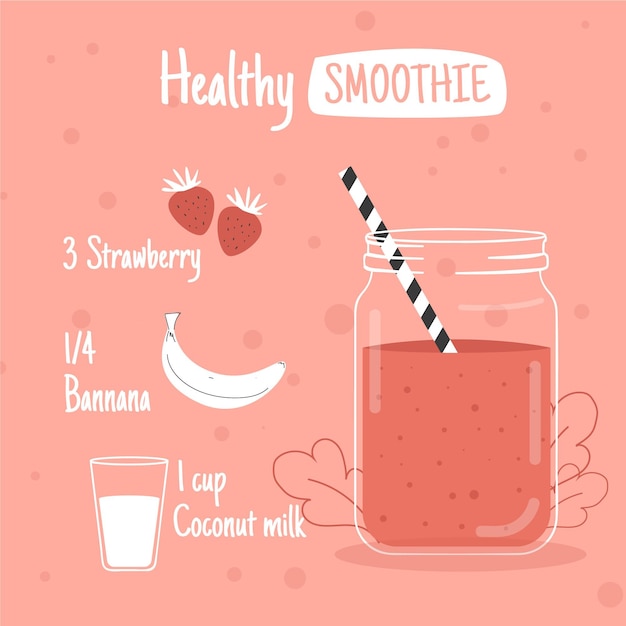 Free vector healthy smoothie recipe concept