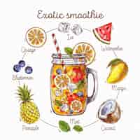 Free vector healthy smoothie recipe concept