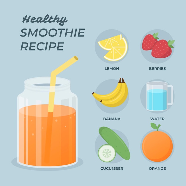 Free vector healthy smoothie recipe