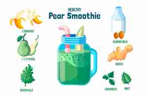 Free vector healthy smoothie recipe