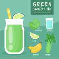 Free vector healthy smoothie recipe