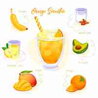 Free vector healthy smoothie recipe