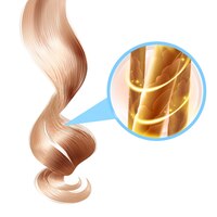Здоровая сильная структура волос крупным планом реалистичная композиция на белом фоне векторной иллюстрации