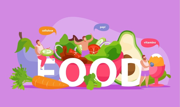 Free vector healthy and super food illustration