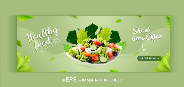 Healthy vegetable menu social media promotion offer facebook cover banner template premium vector