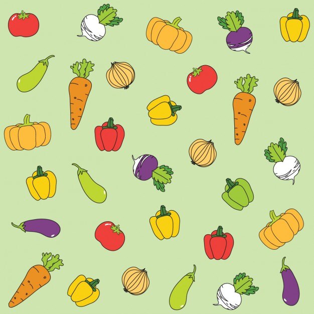 無料Vector 健康的な野菜の背景