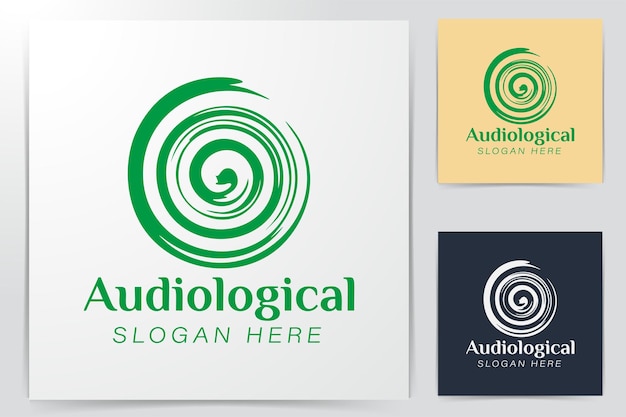 Vettore gratuito audizione audiologica. logo di cura clinica idee. design del logo di ispirazione. illustrazione di vettore del modello. isolato su sfondo bianco