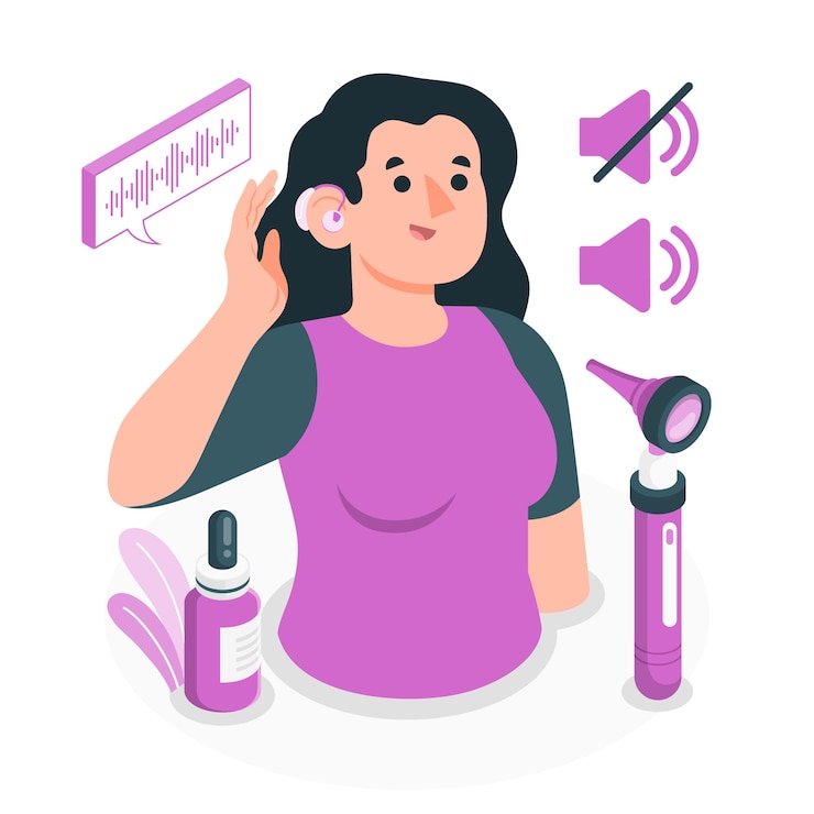 Free Vector hearing loss concept illustration
