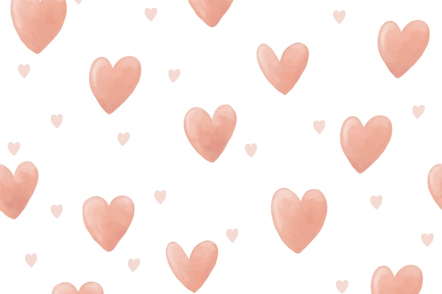 Free Vector | Heart background desktop wallpaper, cute watercolor vector