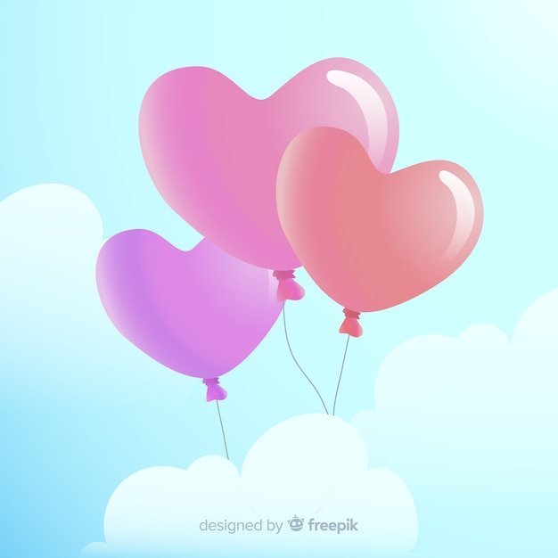 Free vector heart balloon background