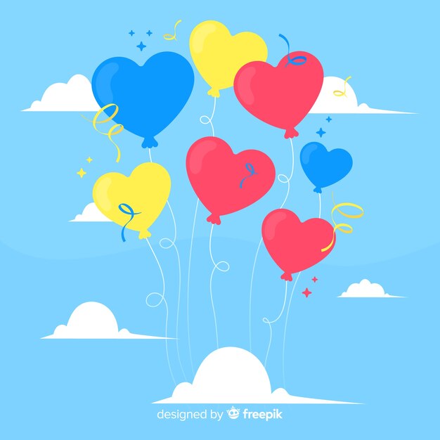 Heart balloons background