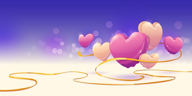 Free vector heart balloons background