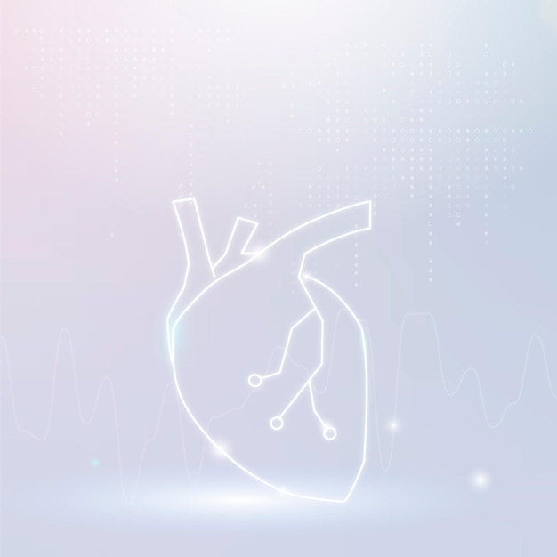 Heart banner vector for cardiac technology