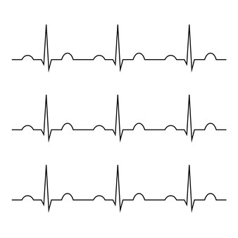 Значок вектора искусства линии пульса монитора биения сердца для медицинских приложений и веб-сайтов