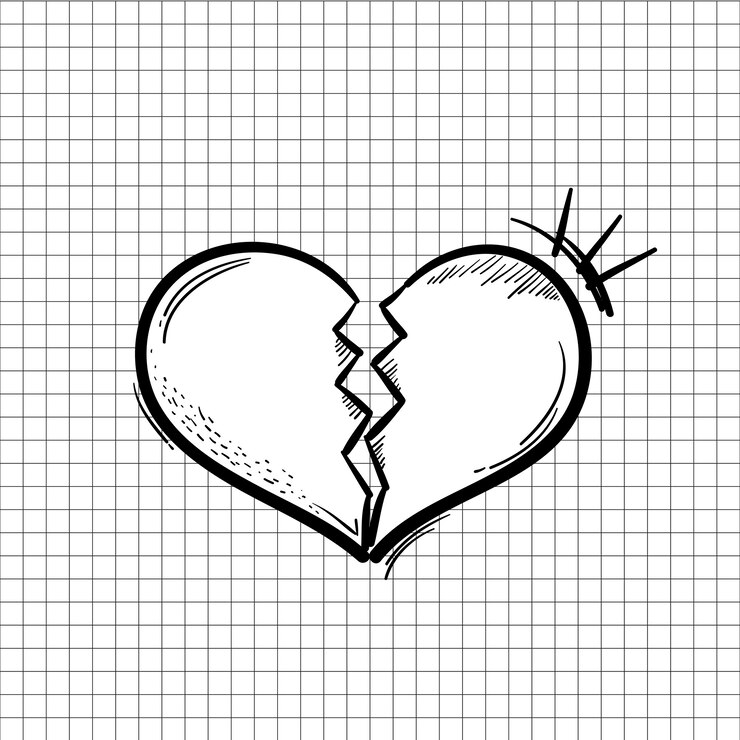Free Vector heart breaking into pieces 