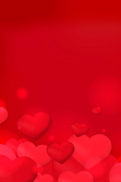 heart bubble bokeh pattern red background