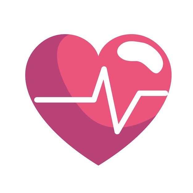 Free vector heart cardio with heartbeat