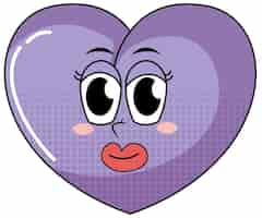 Free vector heart cartoon character on white background