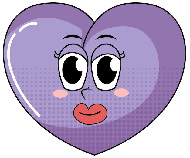 Heart cartoon character on white background