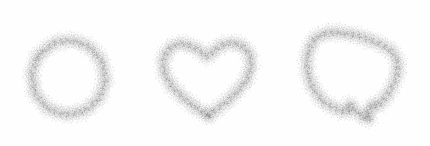 Heart circle and chat Icon - symbol.  particle vector graphic.