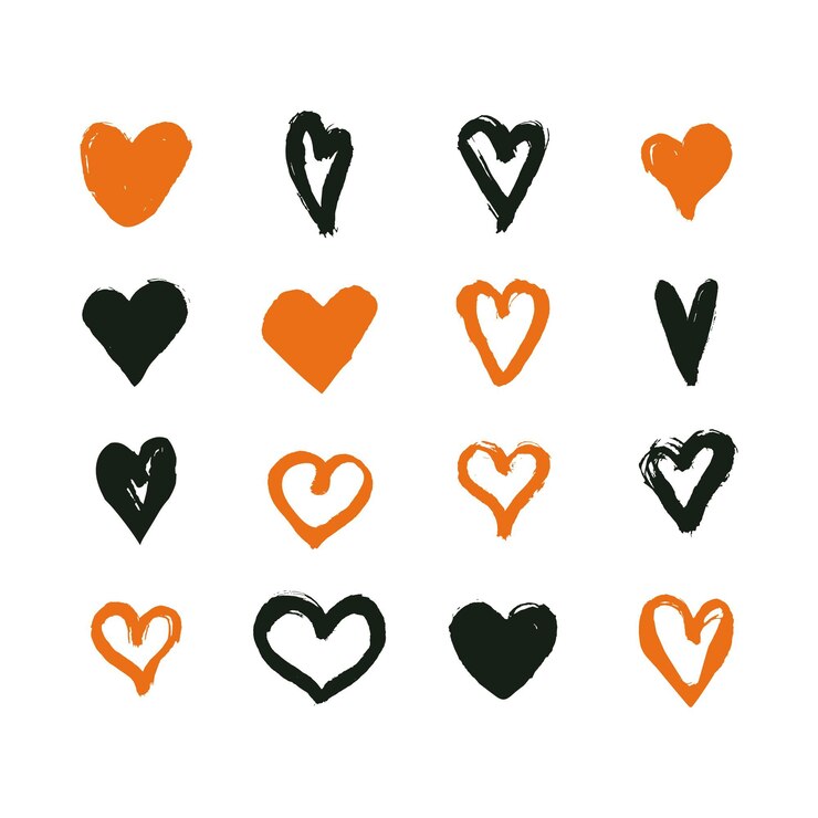 Free Vector heart collection hand drawn design