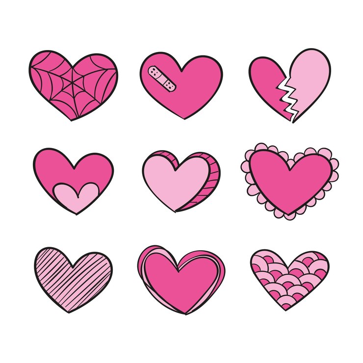 Free Vector heart collection theme
