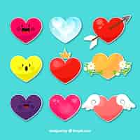 Free vector heart collection