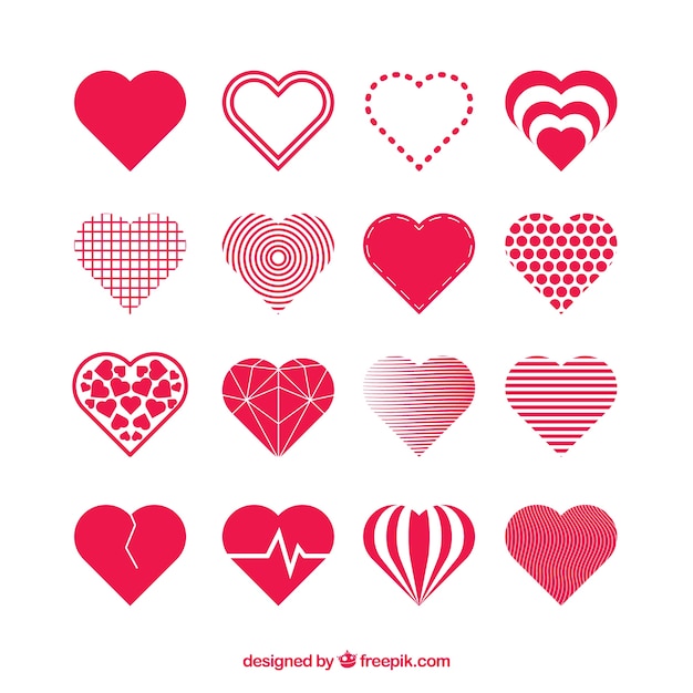 Free vector heart collection