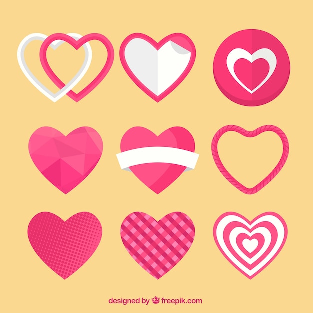 Free vector heart collection