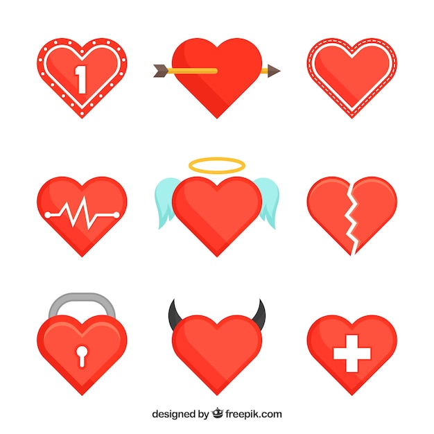 Free Vector heart collection 