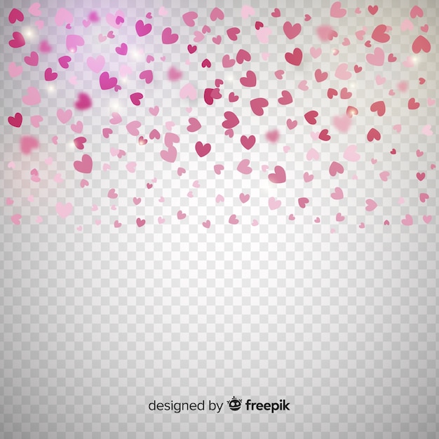Free vector heart confetti transparent background