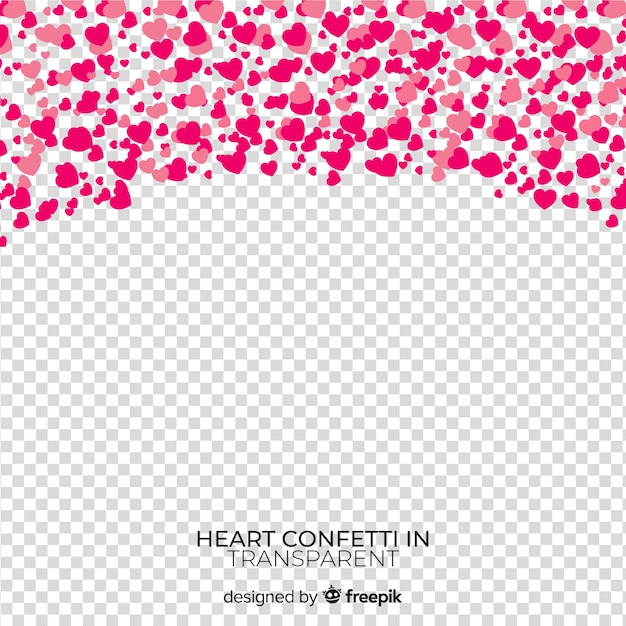 Free vector heart confetti transparent background