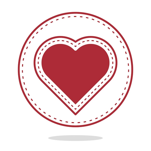 Free vector heart dashed line circle style