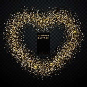 Heart design made with golden glitter