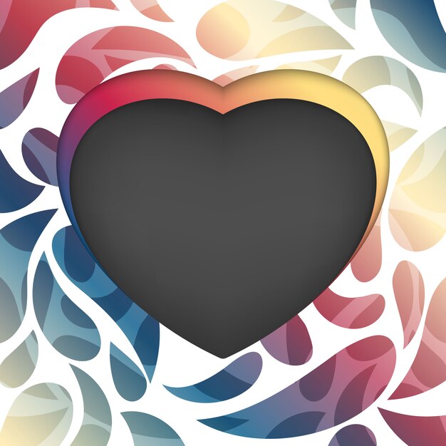 Heart frame on an abstract background